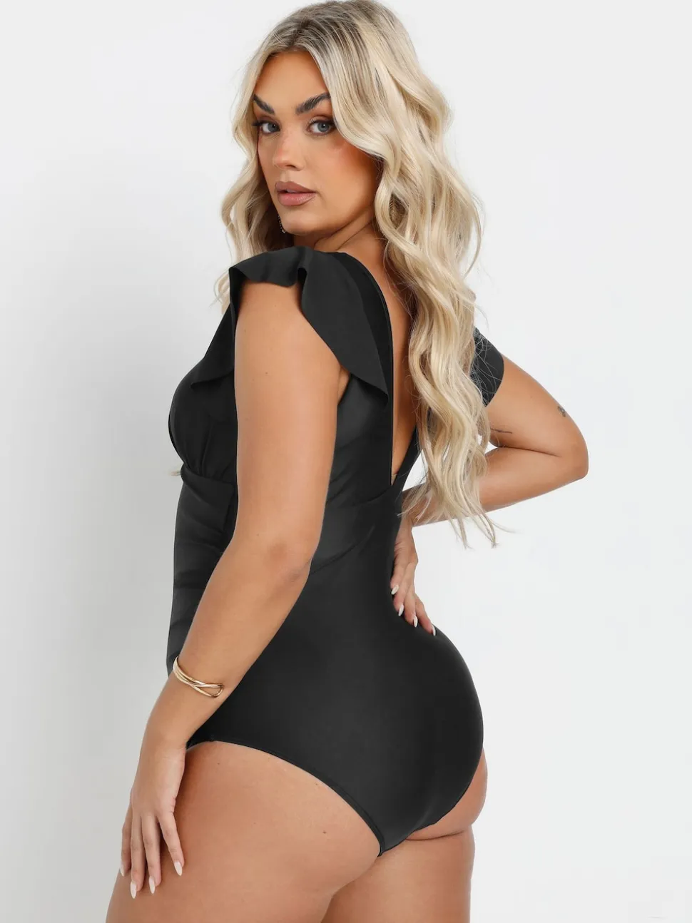 Maillot de bain Yours Curve à manches volantées