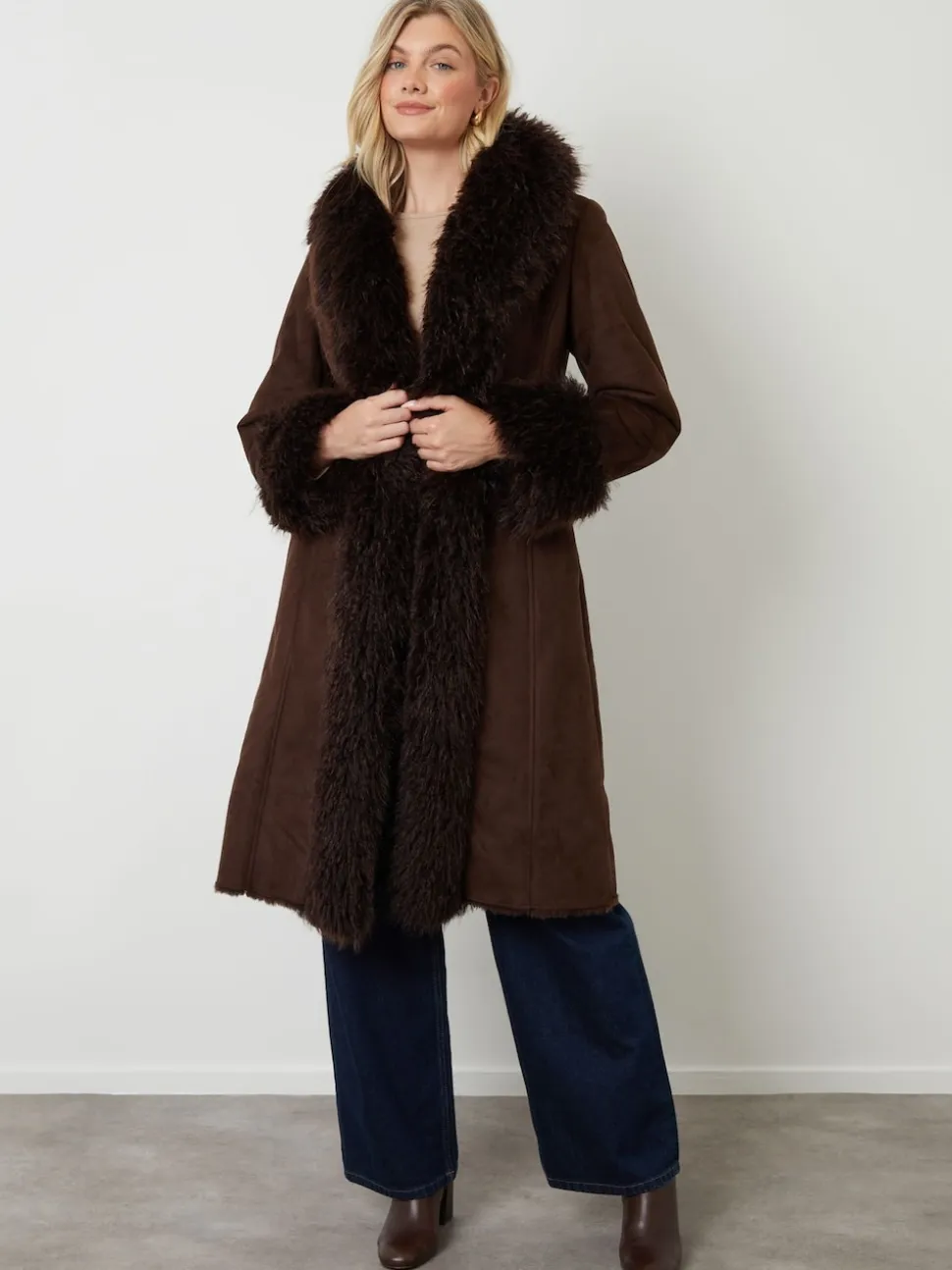 Manteau Another Sunday en Faux daim