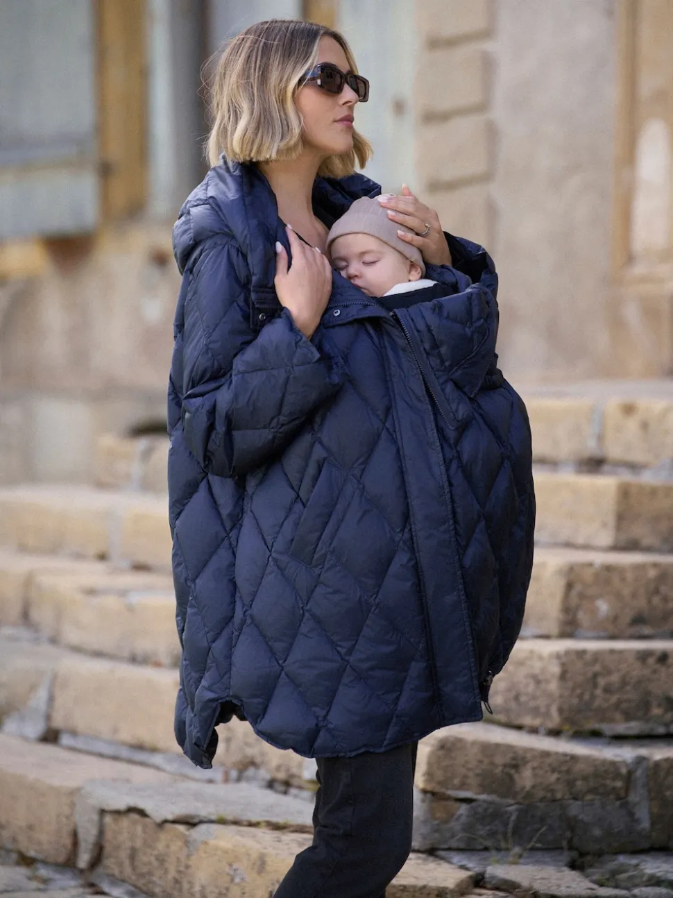 Manteau de grossesse et de portage Seraphine léger matelassé 3 en 1