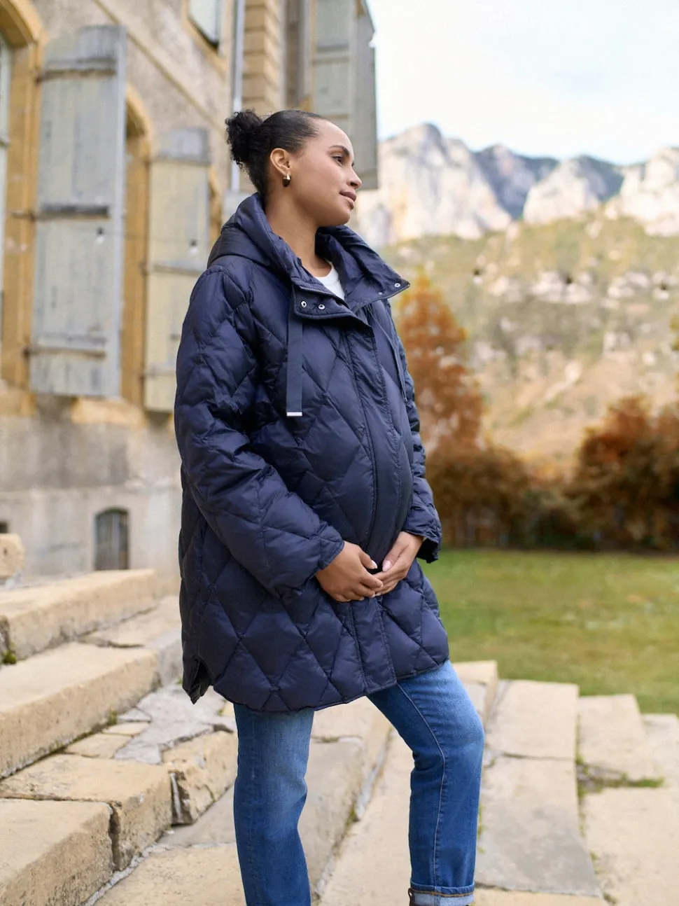 Manteau de grossesse et de portage Seraphine léger matelassé 3 en 1