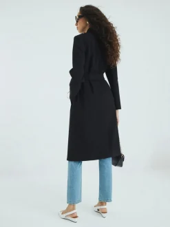 Manteau enveloppant River Island à col cranté et ceinturé