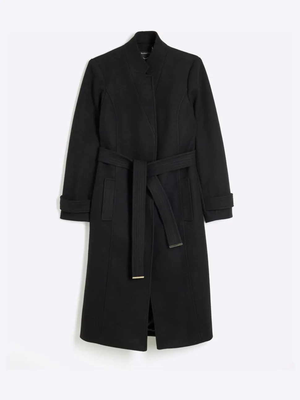 Manteau enveloppant River Island à col cranté et ceinturé