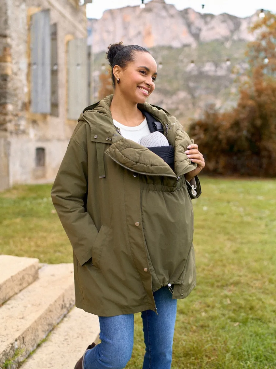 Manteau polyvalent Seraphine Grossesse et bébé avec intérieur matelassé indépendant