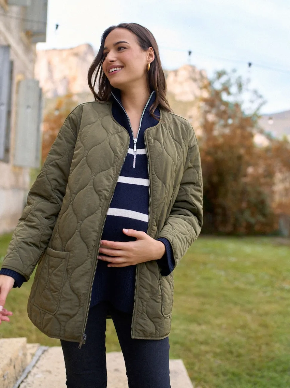 Manteau polyvalent Seraphine Grossesse et bébé avec intérieur matelassé indépendant