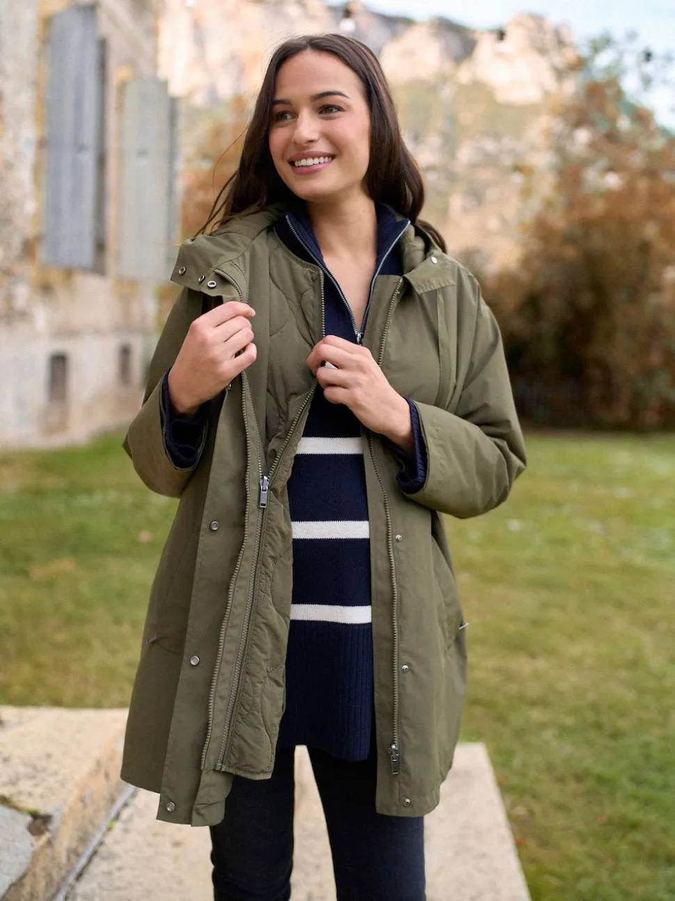 Manteau polyvalent Seraphine Grossesse et bébé avec intérieur matelassé indépendant