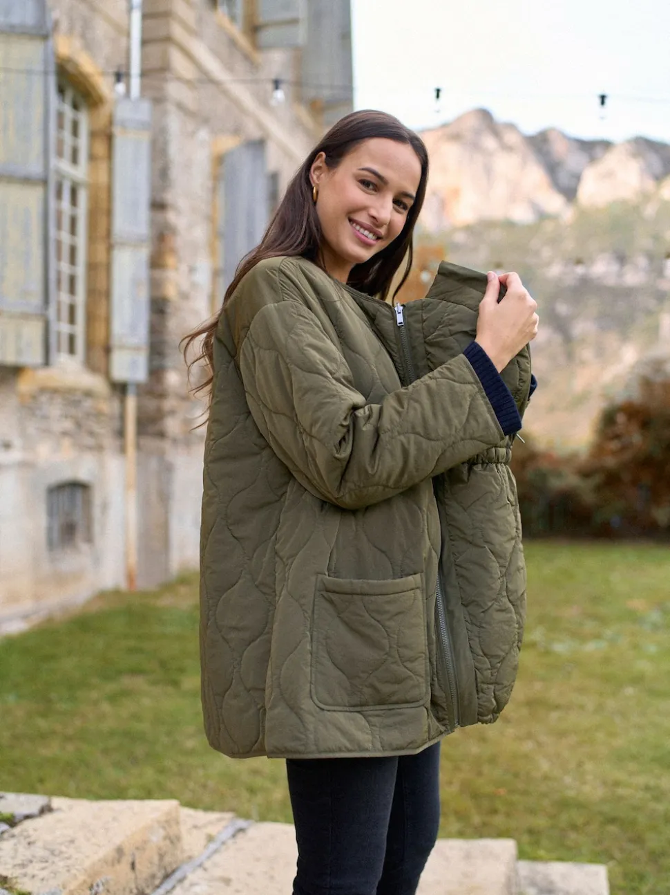 Manteau polyvalent Seraphine Grossesse et bébé avec intérieur matelassé indépendant
