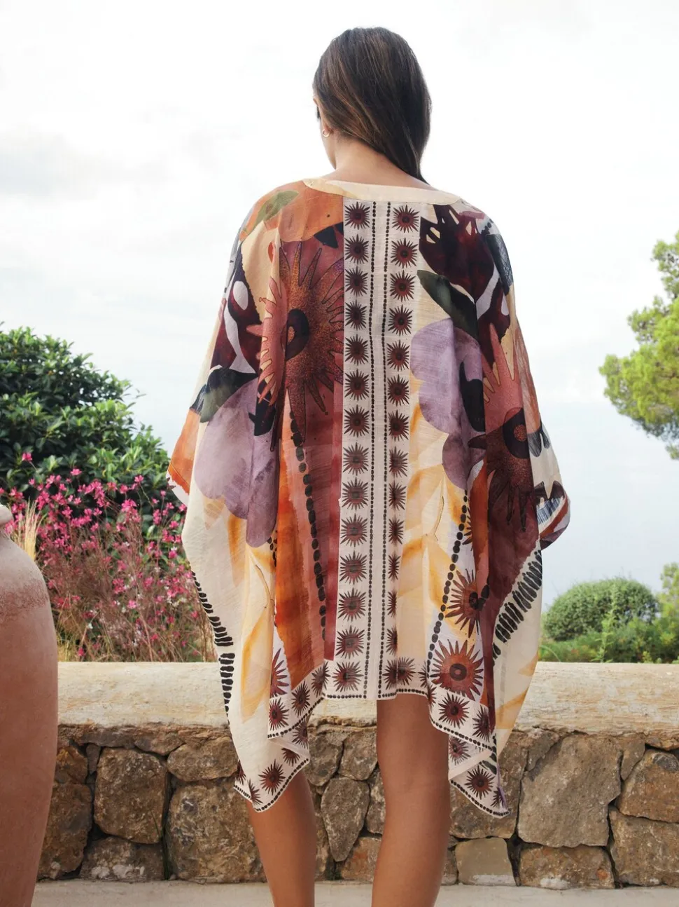 Marakesh Scenic - Chemise kaftan imprimée à enfiler
