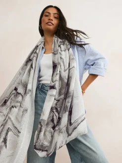 Marbre monochrome - Foulard plissé léger