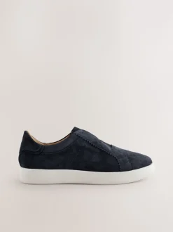 marine - Baskets Signature sans lacets en cuir haut de gamme