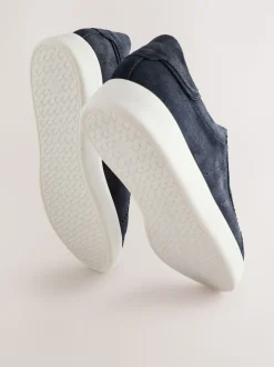 marine - Baskets Signature sans lacets en cuir haut de gamme