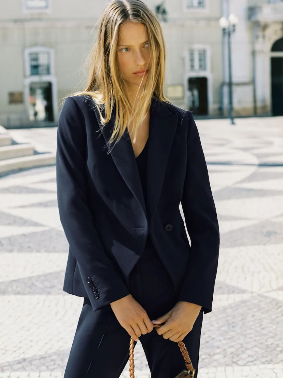 marine - Blazer de costume droit ajusté Reiss Gabie