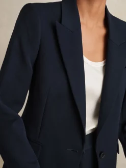 marine - Blazer de costume droit ajusté Reiss Gabie