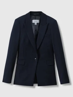 marine - Blazer de costume droit ajusté Reiss Gabie