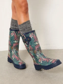 marine - Bottes de pluie imprimées en caoutchouc FatFace