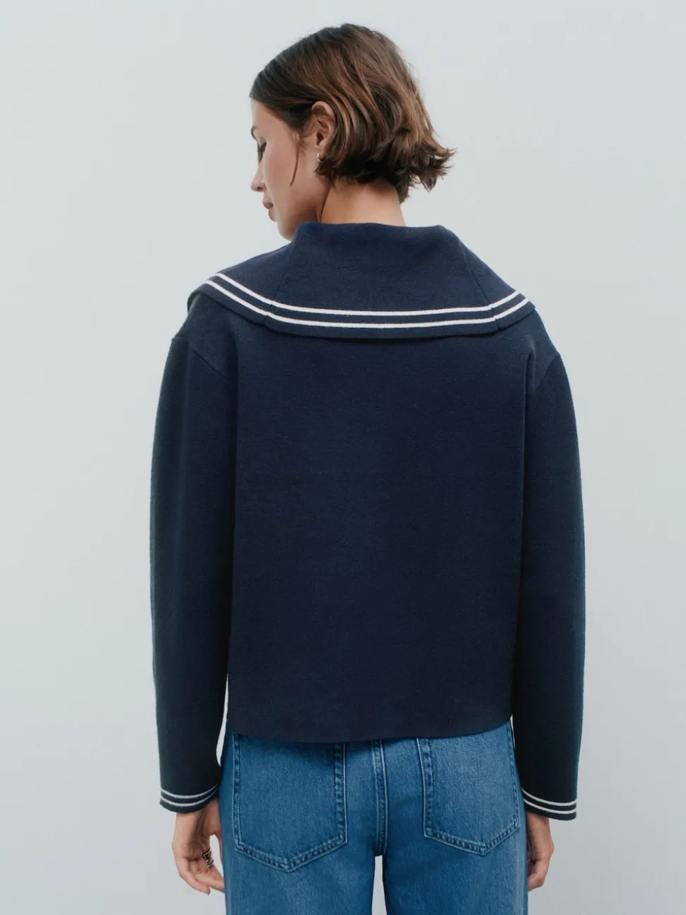 marine - Cardigan à col marin