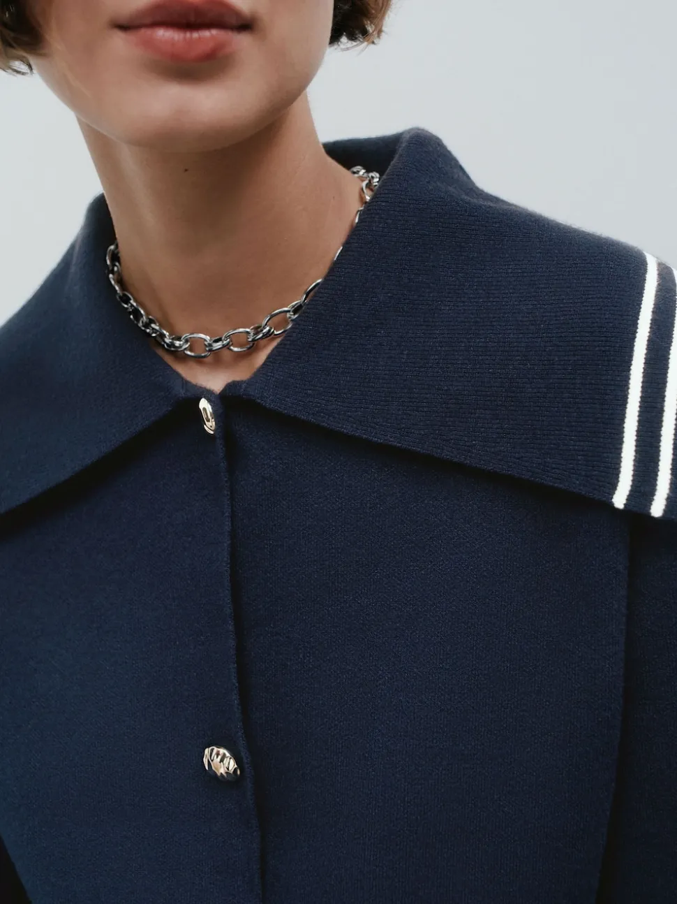 marine - Cardigan à col marin