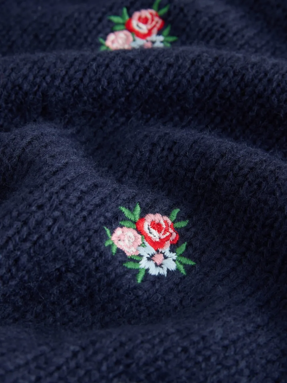 marine - Cardigan Laura Ashley Fleuri Brodé