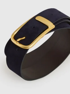 marine - Ceinture en cuir avec boucle à demi-passant Reiss Iyla