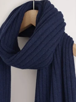 marine - Écharpe en maille côtelée