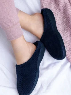 marine - Chaussons mules Totes Isotoner Popcorn Terry