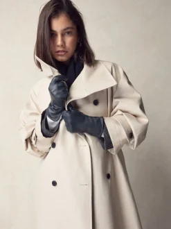 marine - Gants en cuir