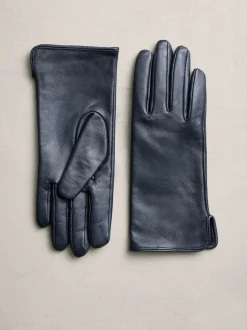 marine - Gants en cuir
