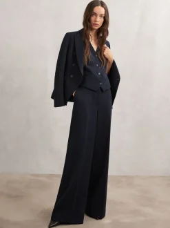 marine - Gilet Reiss Gabi en sergé à simple boutonnage