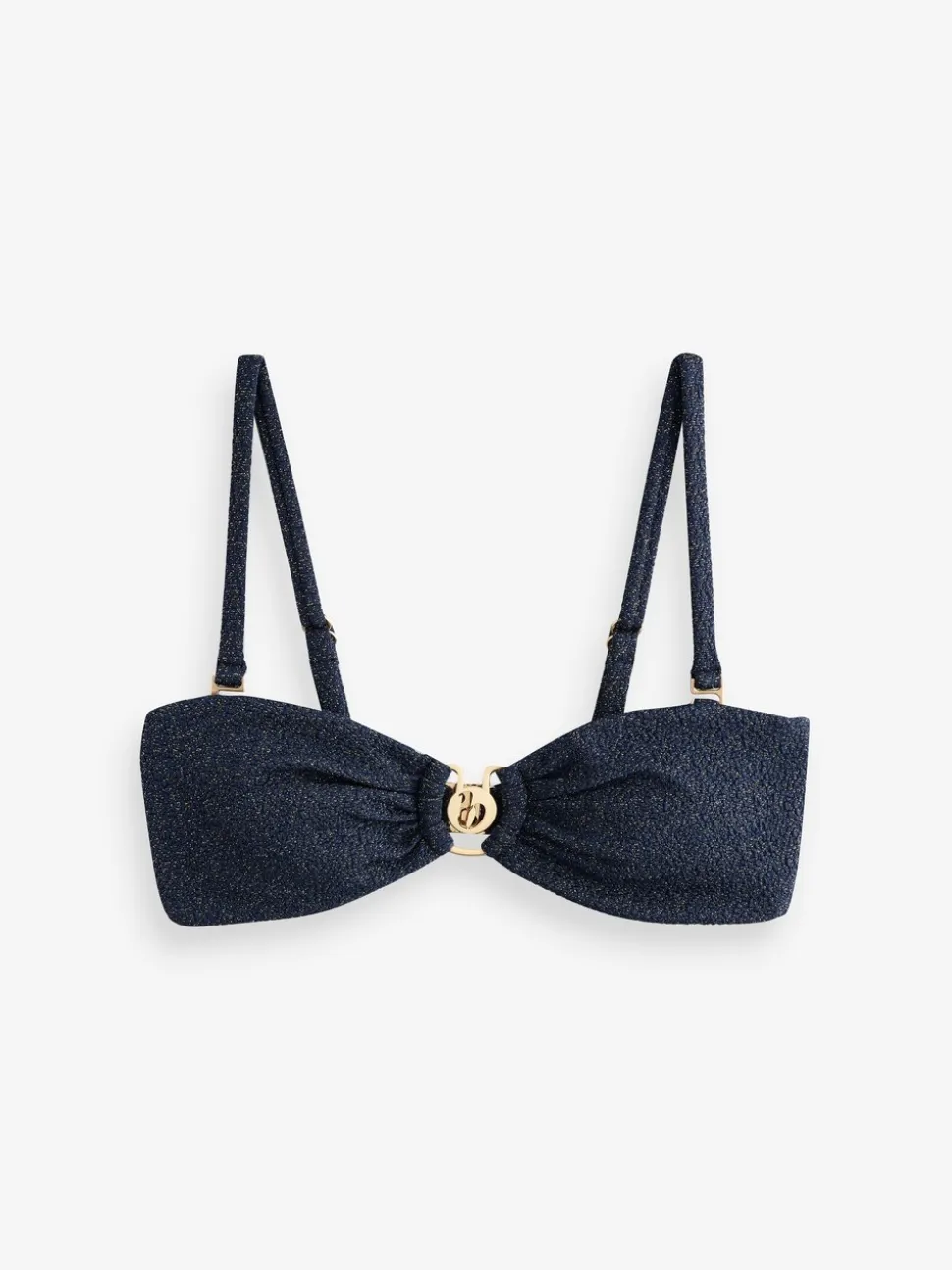 marine - Haut de bikini bandeau B by Ted Baker texturé scintillant
