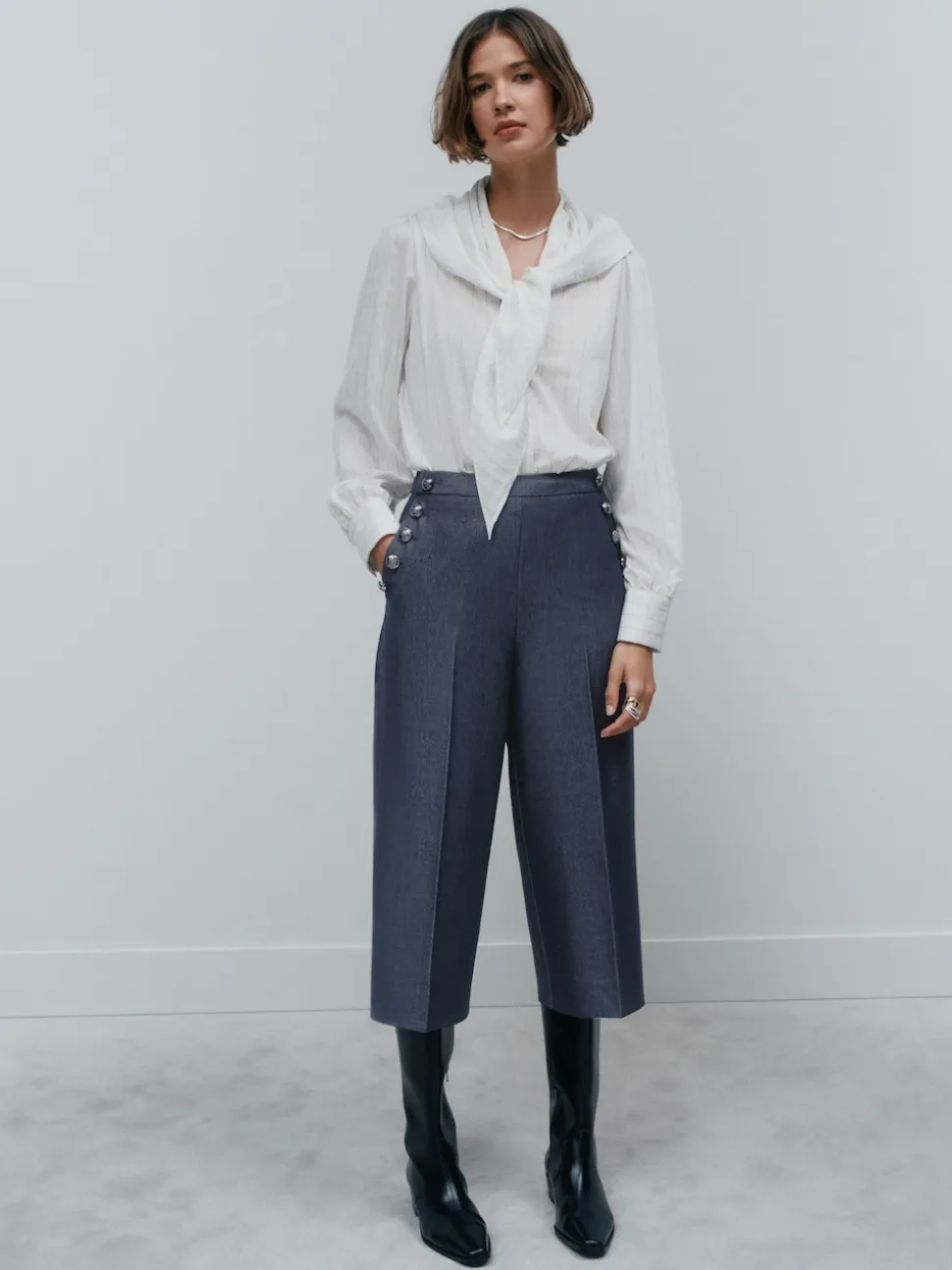 marine - Jupes-culottes aspect Denim