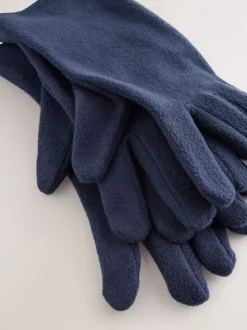 marine - Lot de 2 paires de gants en polaire