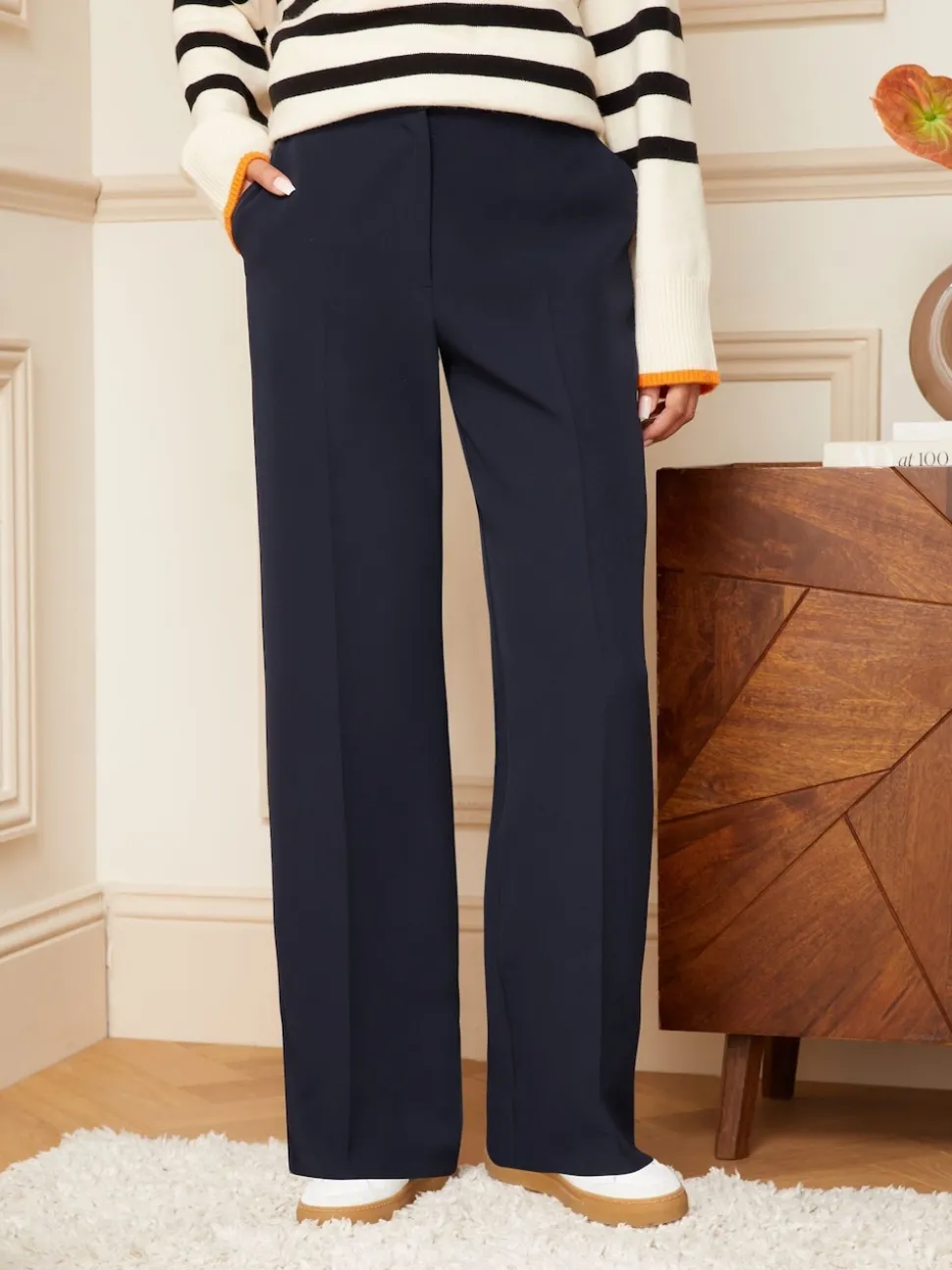 marine - Love & Roses Pantalons amples
