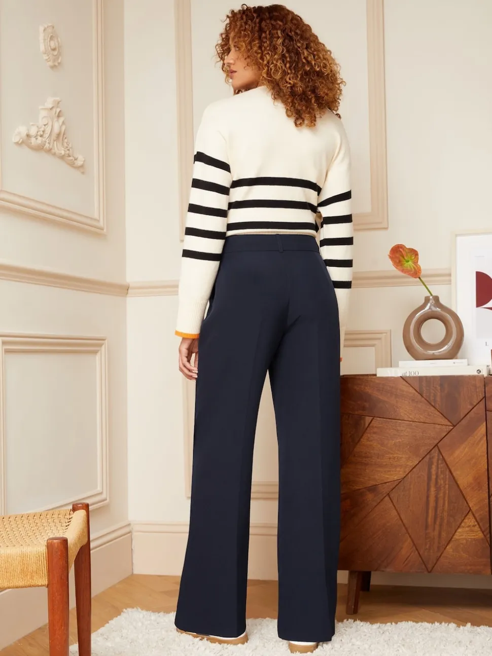 marine - Love & Roses Pantalons amples
