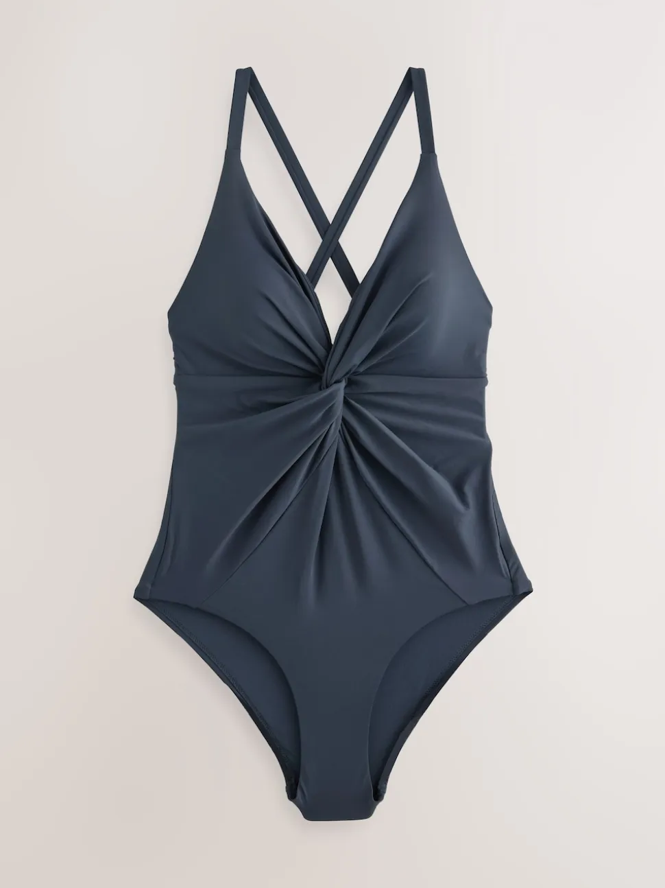 marine - Maillot de bain imprimé torsadé sur le devant pour le contrôle du ventre