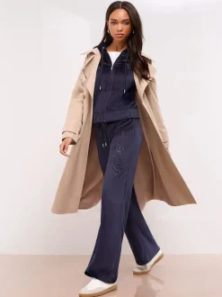 marine - Pantalon de jogging Lipsy Ample décontracté en velours brodé