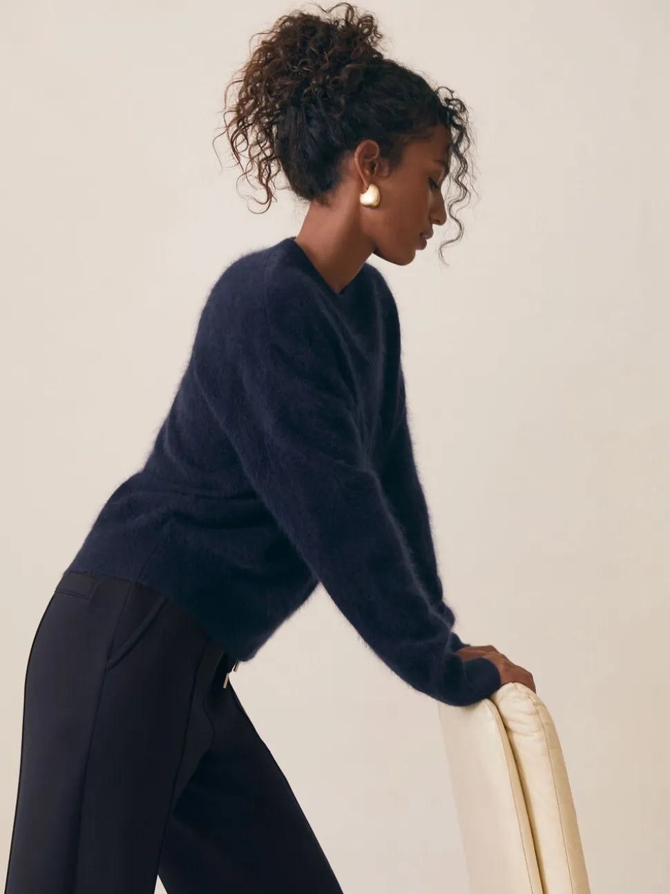 marine - Pantalon de jogging large en interlock haut de gamme Reiss Jemma