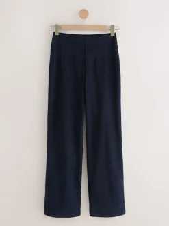 marine - Pantalons Amples en velours côtelé lissant