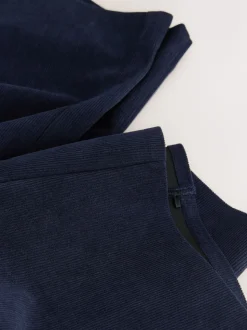 marine - Pantalons Amples en velours côtelé lissant