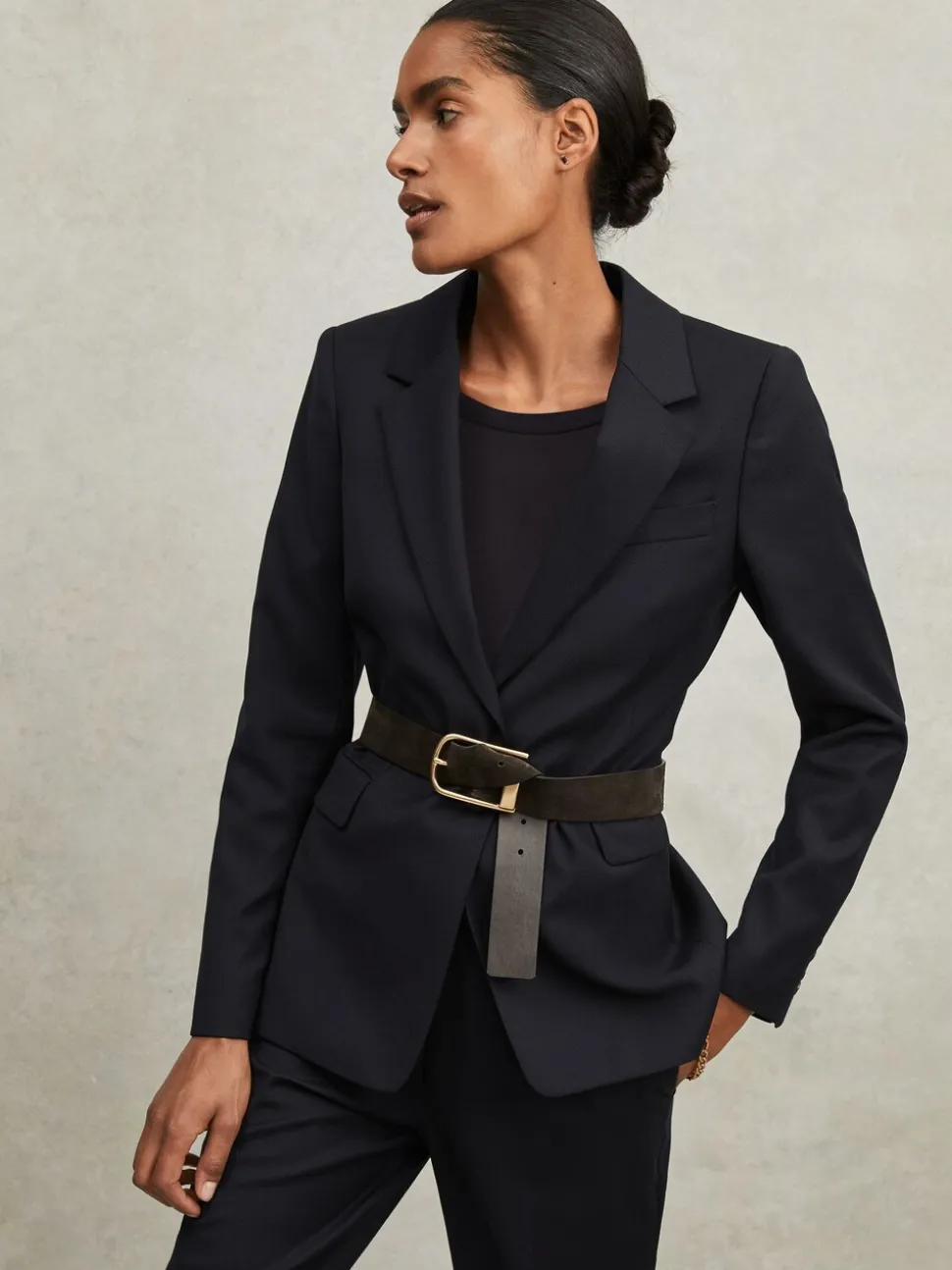 marine - Reiss Costume de boutonnage simple en laine Haisley Blazer