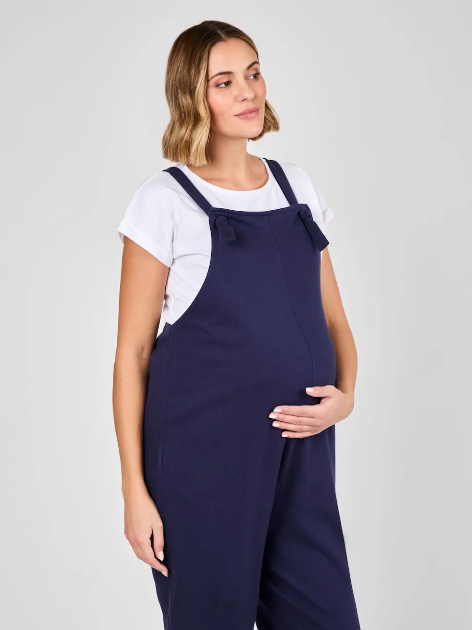 marine - Salopette de maternité JoJo Maman Bébé en jersey