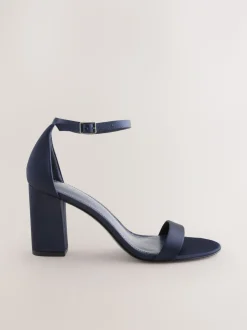 marine - Sandales à talons carrés