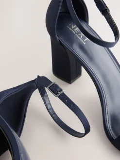 marine - Sandales à talons carrés