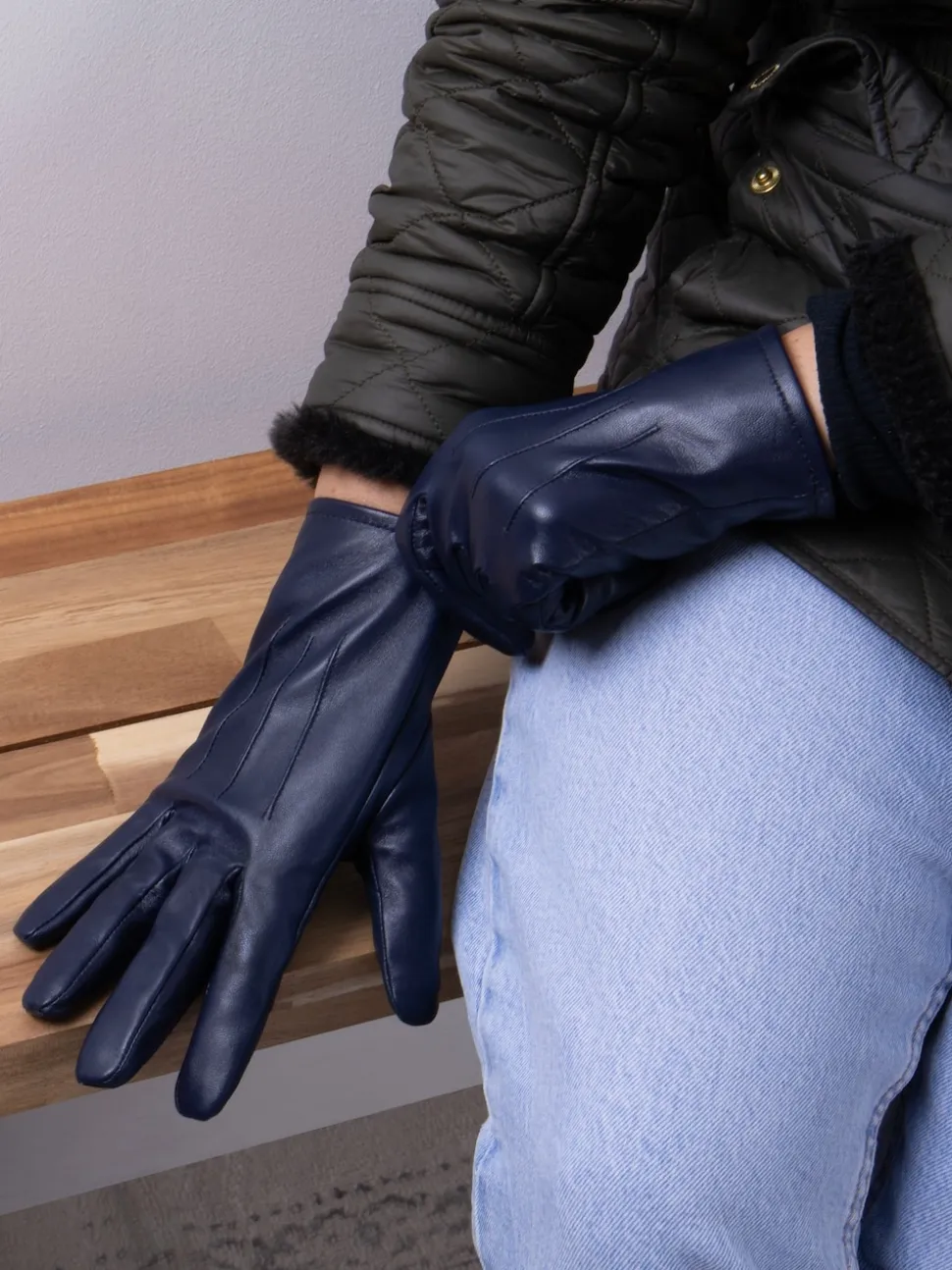marine - Totes 3 Gants d’hiver Point Smartouch en cuir