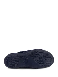 marine - Totes Ladies Isotoner Popcorn Turnover Open Toe Slippers