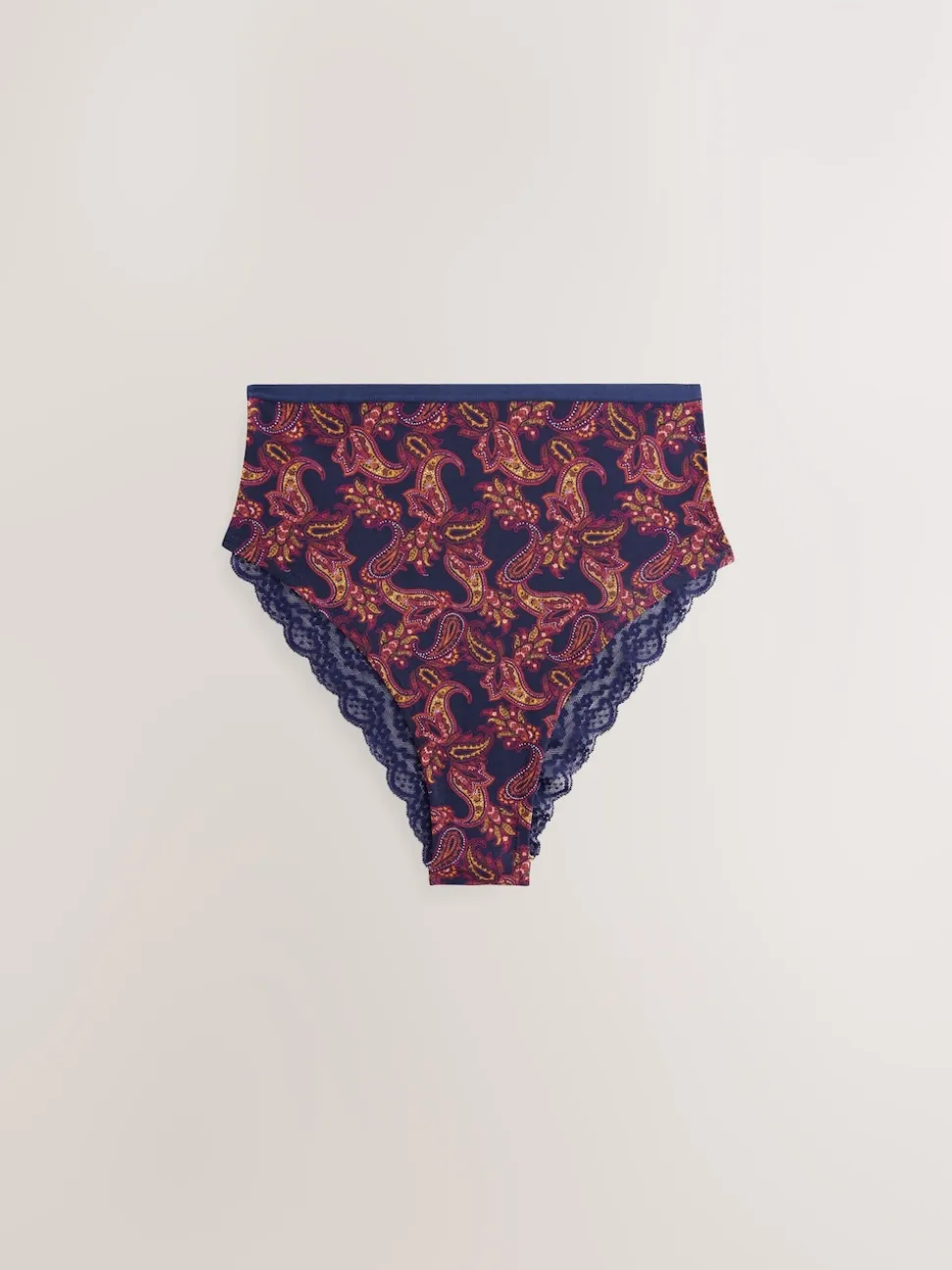 Marine Paisley - Lot de 4 culottes en coton et dentelle