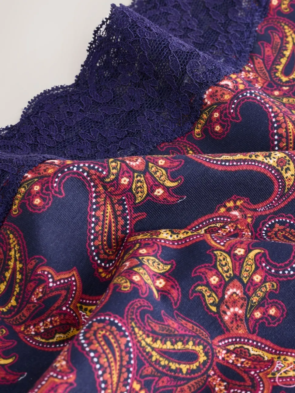 Marine Paisley - Lot de 4 culottes en coton et dentelle