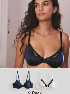 Marine/Crème - Soutien-gorge brillant