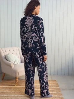 Marine/Rose - Pyjama Laura Ashley Josette boutonné
