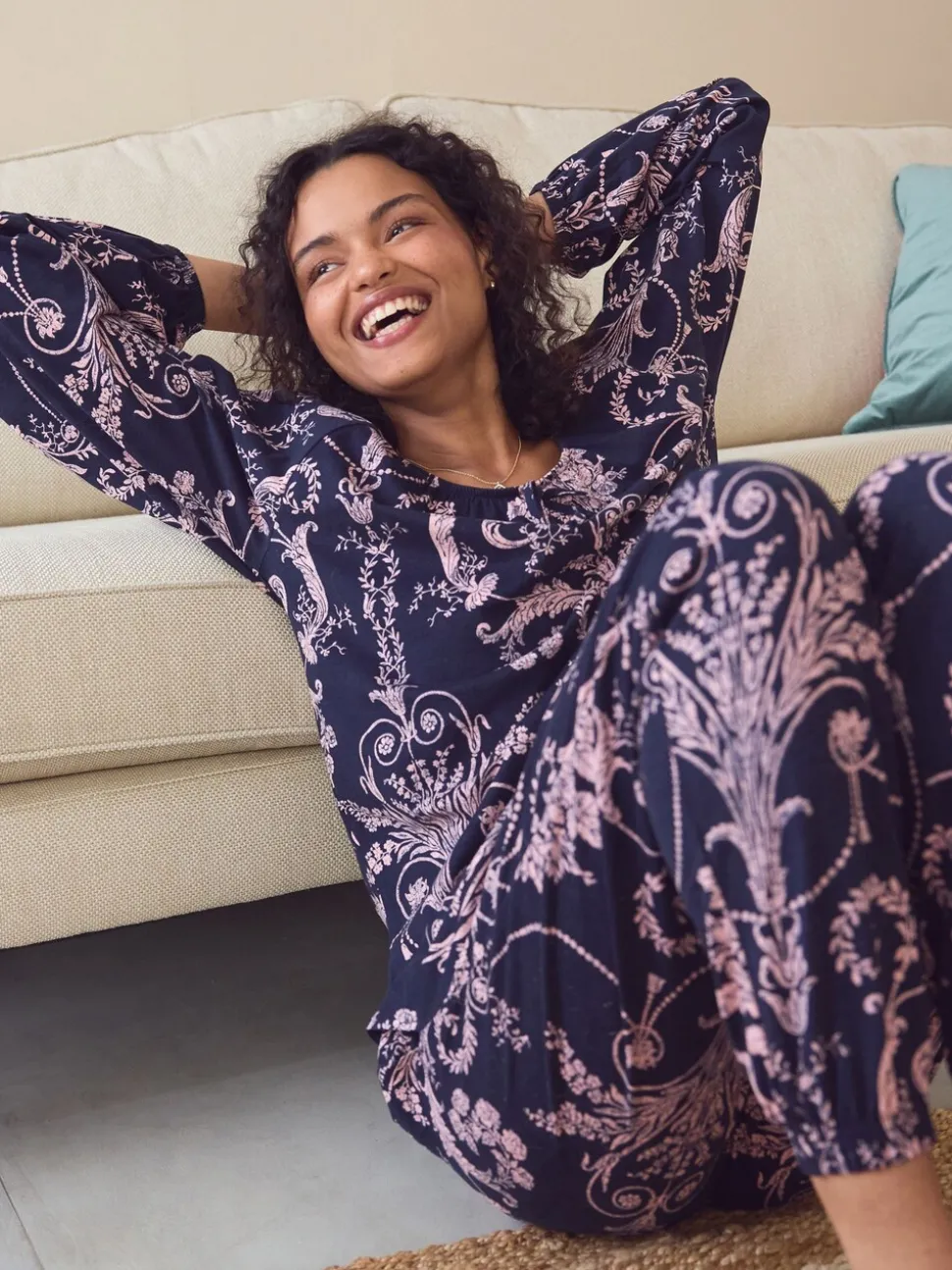Marine/Rose - Pyjama Laura Ashley
