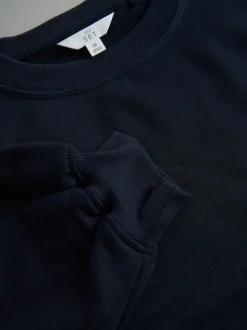 Marine/Rose - The Set lot de 2 Sweat-shirts longs à Col rond