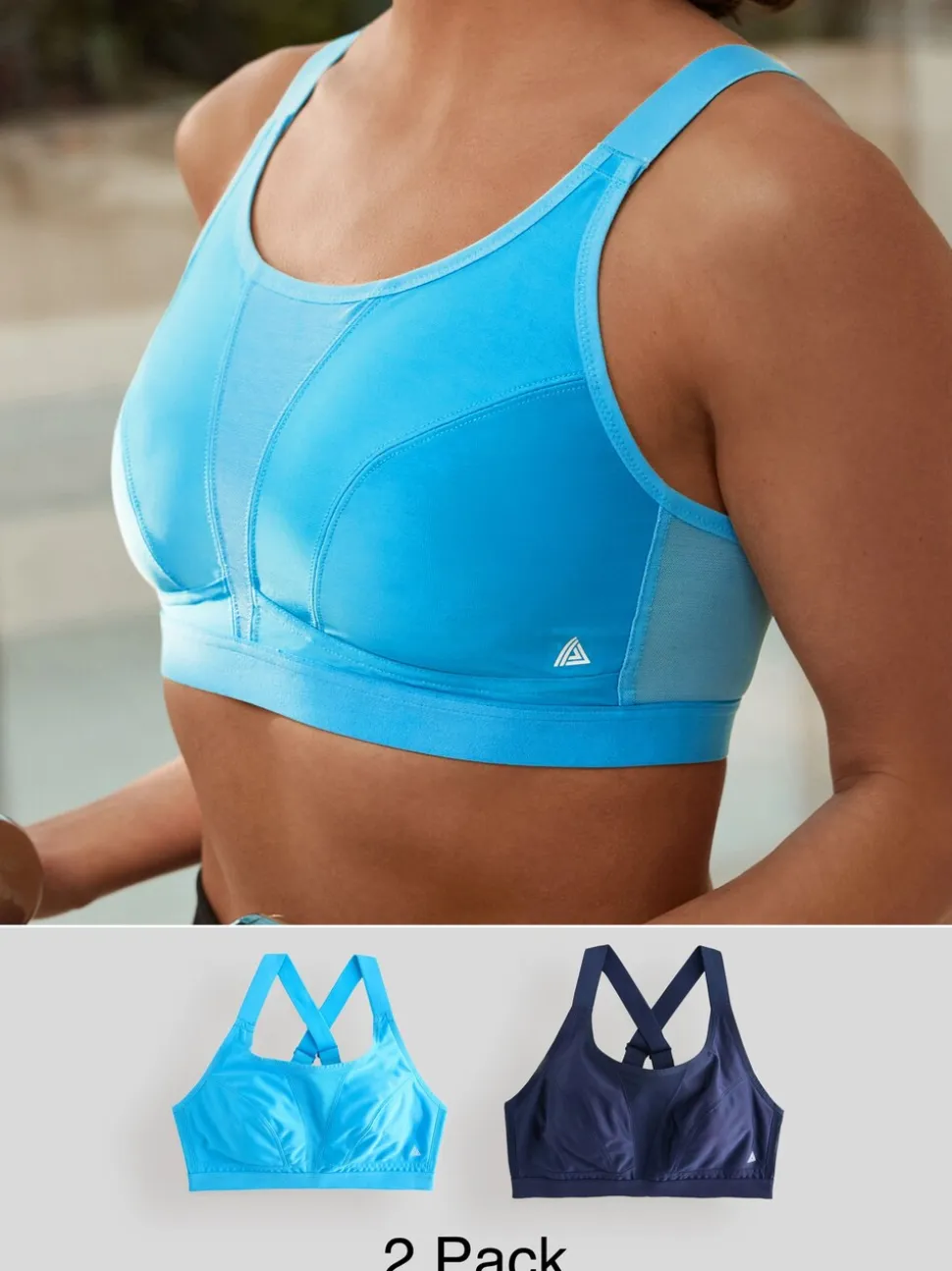 Marine/Turquoise - Lot de 2 Hauts Active Sports Impact élevé Dry Tech